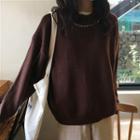 Mock-neck Stitched Sweater