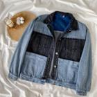 Panel Color Block Denim Jacket