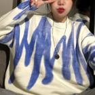 Two-tone Sweater Blue & White - One Size