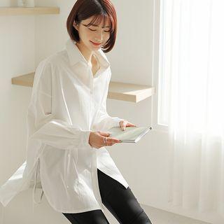 Dip-back Drawstring Boxy Shirt