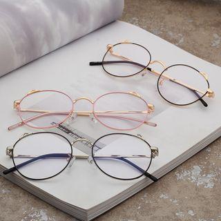 Cat Eye Round Metal Frame Eyeglasses