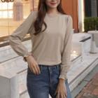 Puff-sleeve Napped T-shirt