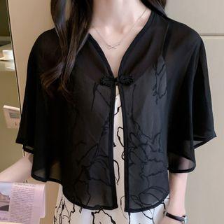 Elbow-sleeve Chiffon Cover-up