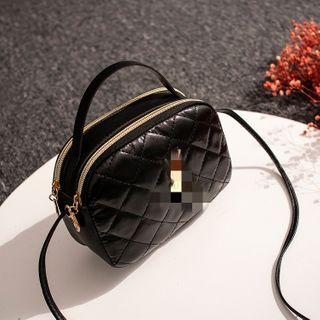 Quilted Zip Crossbody Bag Black - One Size
