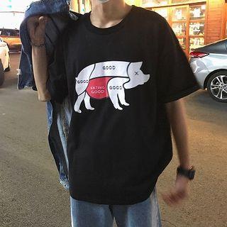 Picture Printed Short-sleeve T-shirt