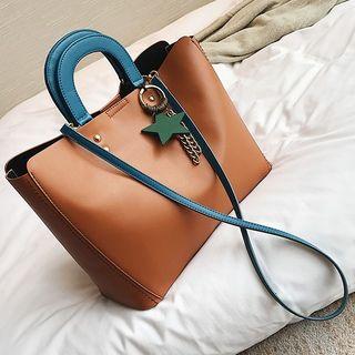 Set: Colour Block Tote Bag + Handbag