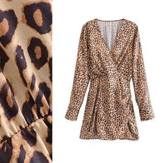 V-neck Leopard Dress