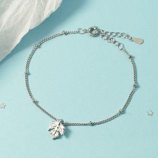 Alloy Leaf Bracelet Silver - One Size