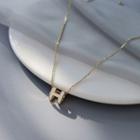 Lettering Necklace White Lettering - Gold - One Size