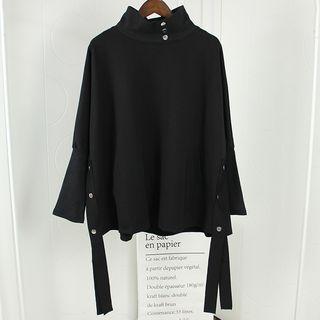 Mock Turtleneck Pullover Black - One Size
