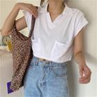 Short-sleeve Pocketed Polo T-shirt