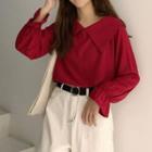 Smocked Cuff Long Sleeve Blouse