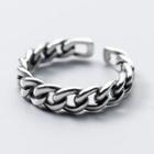 925 Sterling Silver Chained Open Ring