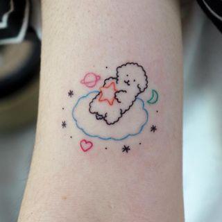 Puppy Print Waterproof Temporary Tattoo One Piece - One Size