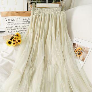 Two-tone High-waist Midi Skirt