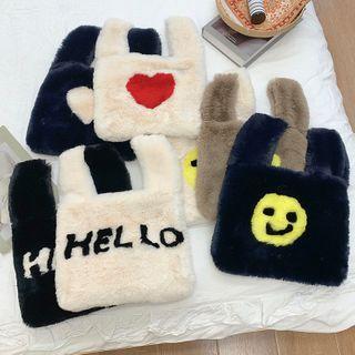 Printed Fluffy Tote Bag