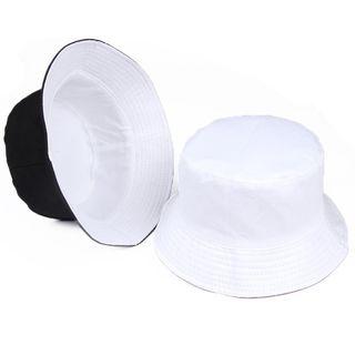 Plain Double Sided Bucket Hat Black & White - M