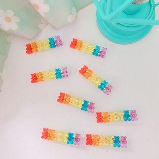 Rainbow Acrylic Gummy Bear Hair Clip 1 Pc - Multicolor - One Size