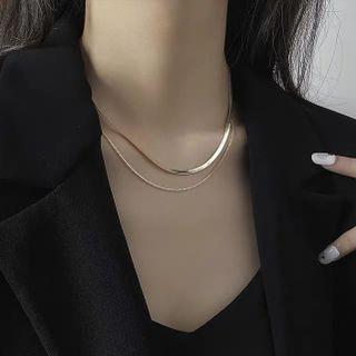 Layered Alloy Choker My30450 - Gold - One Size