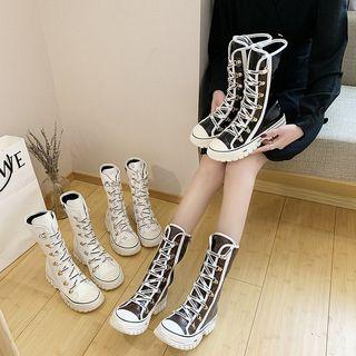 Piped Faux Leather Short Boots