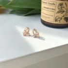 Rhinestone Butterfly Stud Earring / Clip-on Earring