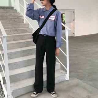 Set: Long-sleeve Shirt + Boot-cut Pants
