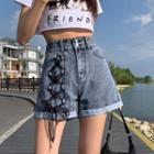 Lace Up Denim Shorts / Camisole Top