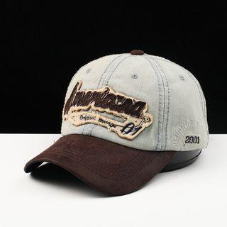 Lettering Patch Denim Cap