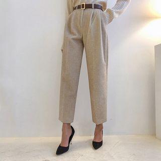 Tapered-leg Fuzzy Dress Pants