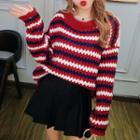 Set: Striped Sweater + Mini Pleated Skirt