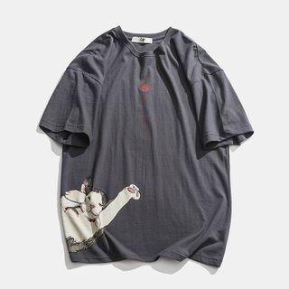 Short-sleeve Cat Printed Tee