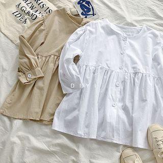 Plain Crewneck Single-breasted Top