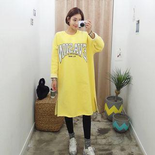 Letter Print Boxy T-shirt Dress