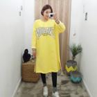 Letter Print Boxy T-shirt Dress