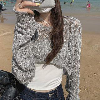 Cropped Loose-knit Sweater