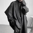 Batwing One-button Plain Blazer