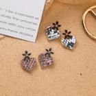 Snake Skin Print Heart Dangle Earring
