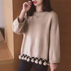 Pompom Plain Sweater
