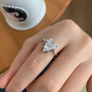 Heart Open Ring T558 - 1 Pc - Silver - One Size