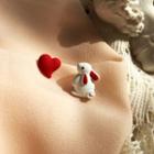 Rabbit & Heart Asymmetrical Alloy Earring