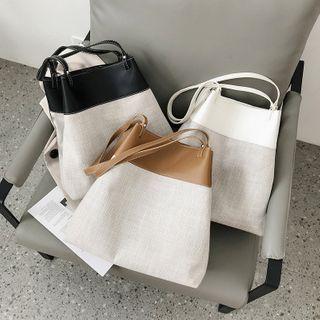 Two Tone Canvas Shoulder Bag
