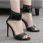 Stitched Trim High Heel Sandals