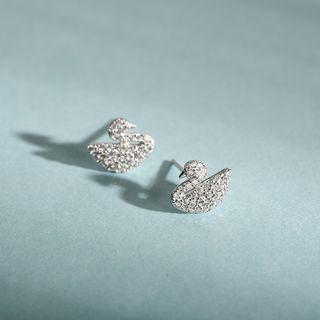 Silver Swan Earring 1 Pair - Earrings - Swan - One Size