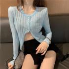5-buttons Light Knit Top In 6 Colors