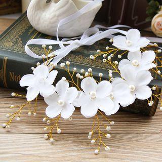 Faux-pearl Flower Headpiece