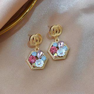 Faux Pearl Flower Dangle Earring 1 Pair - Silver Needle - As Shown In Figure - One Size