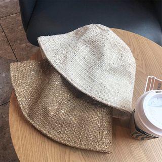 Sequin Tweed Bucket Hat