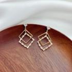 Rhinestone Alloy Square Dangle Earring