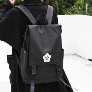 Water-proof Sakura Embroidered Backpack Black - One Size