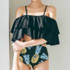 Set: Cold Shoulder Swim Top + Bottom + Cover-up